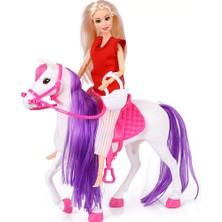 TeknoKapsül Jasmine Atlı Bebek Beyaz-Pembe