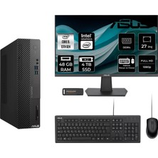 Asus Expertcenter D500SE i5 13400 48GB RAM 4TB SSD 27" FHD FreeDOS D500I58512BODP408 Masaüstü Bilgisayar + Per4 USB