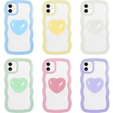 The Gencoo iPhone 11 Kılıf Renkli Kalp Figürlü Tgco Ponçik Kapak-Mor