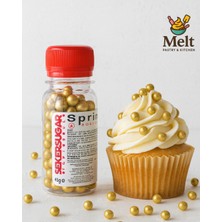 Melt Pastry Kitchen Pasta Süsleme Şekeri Arjantin 3lü Set(2mm,4mm,8mm) Gold Altın Rengi 45X3 Gr. Sprinkles