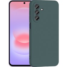 Kzy Samsung Galaxy A37 ile Uyumlu Kapak Kamera Korumalı Içi Kadife Lansman Silikon Kılıf - Yeşil