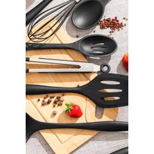 PremiumPort 10'lu Siyah Silikon Spatula Seti, Dayanıklı ve Çok Amaçlı Mutfak Gereçleri