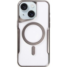 Herşey Trend Herşeytrend Apple Iphone 15 Plus Kılıf Boyi Magsafe Silikon Kapak - Titan Gri