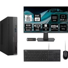 Asus Expertcenter D500SE i5 13400 32GB RAM 1TB SSD 23.8" FHD Win11 Home D500I58512BODP370 Masaüstü Bilgisayar + Per4 USB