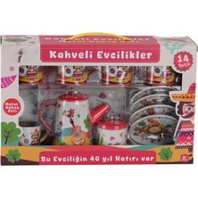 TeknoKapsül ATF-996-7A-10A 14 Parça Desenli̇ Metal Çay Set
