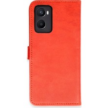 Herşey Trend Herşeytrend Oppo A96 Kılıf Trend S Plus Kapaklı Kılıf - Kırmızı