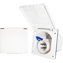Westacc Beyaz 220V Cee Soket Karavan Dış Gömme Elektrik Girişi