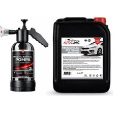 Newmix Cilalı Fırçasız Oto Şampuanı 5 Lt + Köpük Yapıcı Kimyasal Dayanımlı Basınçlı Pompa 2 Litre
