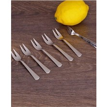 PremiumPort 6'lı Paslanmaz Çelik Limon Çatalı Seti, Dayanıklı ve Şık Tasarım