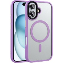 The Gencoo Apple iPhone 16 Plus Kılıf Mat Arka Yüzey Wireless Şarj Özellikli Tgco Flet Magsafe Kapak-Pembe