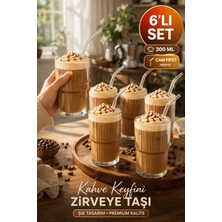 PremiumPort 6'lı Cam Model Borosilikat Soğuk Kahve ve Kokteyl Bardak Seti