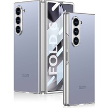 The Gencoo Galaxy Z Fold 6 Kılıf Titanyum Metal Tasarımlı Tgco Kıpta Caz Kapak-Mavi
