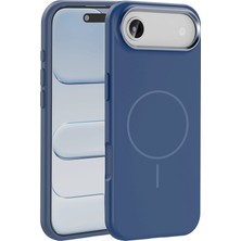 The Gencoo iPhone 17 Air Kılıf M-Safe Şarj Özellikli Metal Kamera Çerçeveli Tgco Edi Silikon Kapak - Lacivert