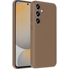 The Gencoo Galaxy S24 Fe Kılıf Kamera Korumalı Kartlık Hazneli Tgco Vitra Kapak - Kahverengi