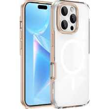 The Gencoo iPhone 16 Pro Kılıf Magsafe Şarj Özellikli Çıkarılabilir Arka Yüzeyli Tgco Polar Kapak-Gold-Gold