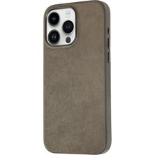 The Gencoo iPhone 15 Pro Max Uyumlu Tgco Mikro Fiber Mimoza Kapak-Kahverengi