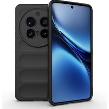 The Gencoo Vivo X200 Pro Kılıf Esnek Tpu Oyuklu Arka Yüzey Tasarımlı Zore Etnik Silikon Kapak - Siyah