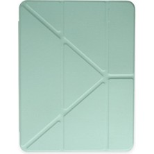 Ulu Pazarlama Apple Ipad Air 4 10.9 Kılıf Kalemlikli Mars Tablet Kılıfı - Açık Yeşil