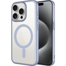The Gencoo iPhone 15 Pro Uyumlu Wireless Şarj Özellikli Sert Pc Tgco Mat Riksos Magsafe Kapak-Gri