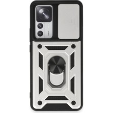 Ulu Pazarlama Xiaomi Mi 12T Pro Kılıf Pars Lens Yüzüklü Silikon - Gümüş