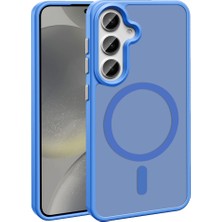 The Gencoo Galaxy S24 Fe Kılıf Magsafe Şarj Özellikli Mat Arka Yüzey Tgco Sio Kapak-Mavi
