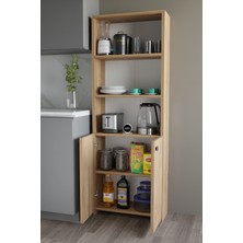 Alpa Ev Mobilya Kapaklı Çok Amaçlı Mutfak Dolabı 150X50X22 cm - Raflı Erzak Dolabı Modern Depolama Ünitesi