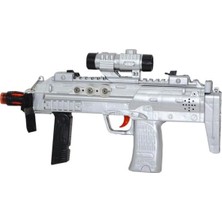 Farbu Oyuncak King Of The Gun Poşetli Pilli Işıklı Silah 828 (Gri Renk)