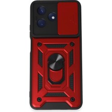 Ulu Pazarlama Realme C53 Kılıf Pars Lens Yüzüklü Silikon - Kırmızı