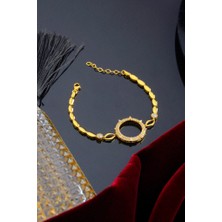 INNUENDO JEWELRY 925 Ayar Gümüş Yuvarlak Motifli Çeyrekli Bileklik