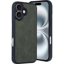 Herşey Trend Herşeytrend Apple Iphone 16 Kılıf Aras Deri Kapak - Koyu Yeşil