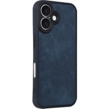 Ulu Pazarlama Apple Iphone 16 Kılıf Aras Deri Kapak - Lacivert