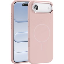 The Gencoo iPhone 17 Air Kılıf M-Safe Şarj Özellikli Metal Kamera Çerçeveli Zore Edi Silikon Kapak - Rose Gold