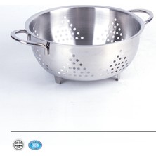 PremiumPort Paslanmaz Çelik Süzgeç 24 Cm, Çok Amaçlı, Dayanıklı ve Pratik Kullanım