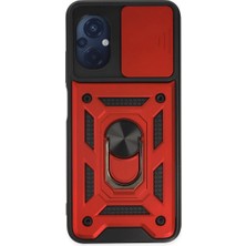 Ulu Pazarlama Xiaomi Poco M5 Kılıf Pars Lens Yüzüklü Silikon - Kırmızı