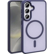The Gencoo Galaxy S25 Fe Kılıf M-Safe Şarj Özellikli Mat Arka Yüzey Tgco Sio Kapak - Derin Mor