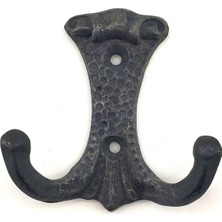 Ulu Pazarlama Antika Tarz Dekoratif Pirinç Anıt Çiftli Vestiyer Askı - 85X72 Mm, Oksit