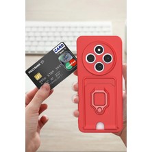 Ulu Pazarlama Xiaomi Redmi 14C Kılıf Zuma Kartvizitli Yüzüklü Silikon - Pembe