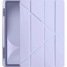 Ulu Pazarlama Apple Ipad Pro 11 (2024) Kılıf Kalemlikli Hugo Tablet Kılıfı - Lila