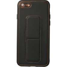 Ulu Pazarlama Apple Iphone 7 Kılıf Coco Deri Standlı Kapak - Siyah