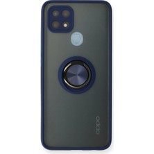 Ulu Pazarlama Oppo A15 Kılıf Montreal Yüzüklü Silikon Kapak - Lacivert