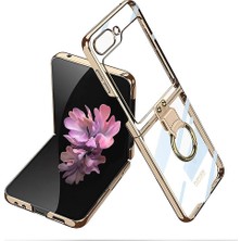 The Gencoo Galaxy Z Flip 6 Kılıf Tgco Yüzüklü Kıpta Kapak-Gold