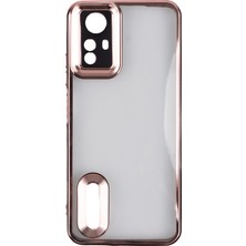 The Gencoo Redmi Note 12S Kılıf Kamera Korumalı Logo Gösteren Zore Omega Kapak - Rose Gold