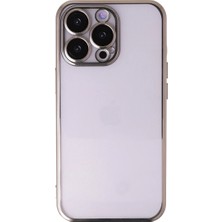 Ulu Pazarlama Apple Iphone 14 Pro Max Kılıf Razer Lensli Silikon - Gold