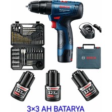 Bosch Gsb 120 Li Darbeli 3 Adet 3 Ah Akülü Vidalama ve Bosch V-Line 103 Parça Uç Seti