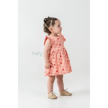 Hafy Baby Fırfırlı, Kalp Desenli, Yazlık Kız Çocuk, Bebek Elbisesi