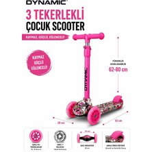 HT288 Işıklı 3 Tekerli Yeni Nesil Scooter Pembe