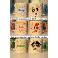 PremiumPort Kişiye Özel Powerpuff Girls 3'lü Lüks Kupa Seti, Şık ve Benzersiz Tasarım