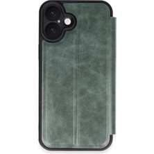 Herşey Trend Herşeytrend Apple Iphone 16 Kılıf Flip Cover - Koyu Yeşil