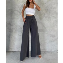 Die&More Gabardin Kumaş Beli Lastikli Geniş Paça Pantolon