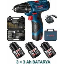 Bosch Gsr 120 Li Darbesiz 3 Adet 3 Ah Akülü Vidalama ve Bosch V-Line 103 Parça Uç Seti